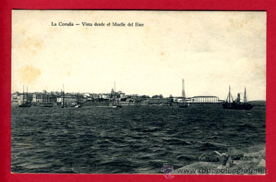 Postkarten: coru&ntilde;a, galicia, vista desde el muelle del este,      p44111