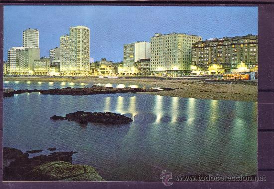 Postales: PLAZA DE RIAZOR NOCTURNA - LA CORU&Ntilde;A - Foto 1