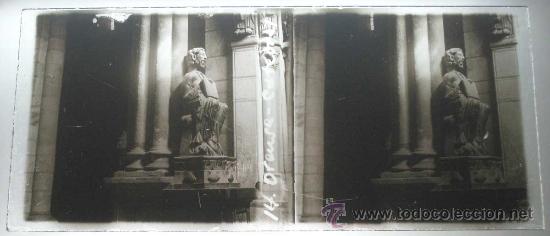 Cartes Postales: ANTIGUA FOTOGRAFIA ESTEREOSCOPICA DE CRISTAL DE ORENSE, CATEDRAL - MIDE 12,8 X 6 CMS. old glass ster