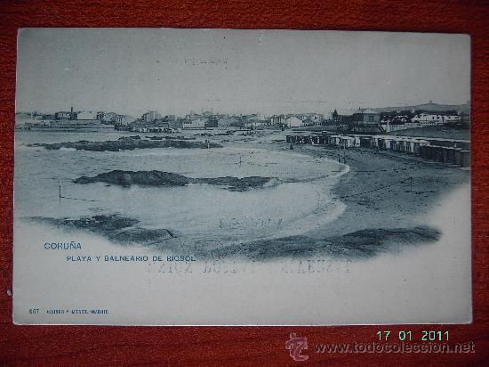 Postales: CORU&Ntilde;A - PLAYA Y BALNEARIO DE RIOSOL