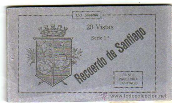 Postkarten: Coru&ntilde;a. Santiago de Compostela. Block con 18 vistas. El Sol papeleria Santiago. Serie 1&ordf;