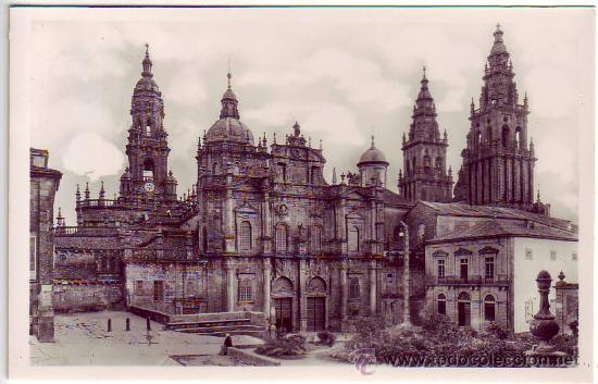 Postais: 2 - santiago de compostela - catedral: fachada de la azabacheria - heliotipia artistica espa&ntilde;ola