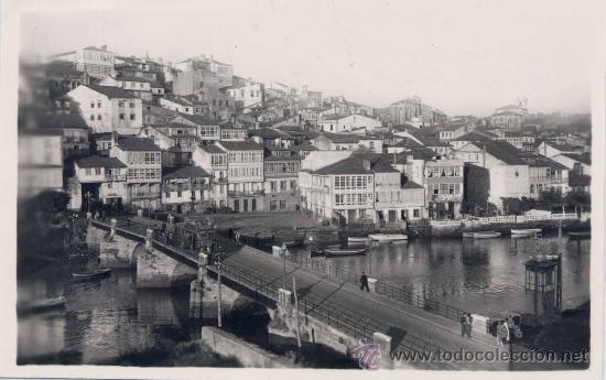 Postales: BETANZOS (CORU&Ntilde;A).- RIO MANDEO Y VISTA PARCIAL DE LA CIUDAD