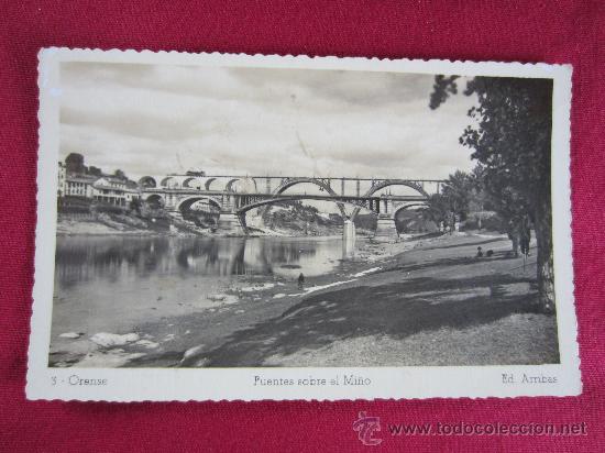 Postales: ORENSE - PUENTES SOBRE EL MI&Ntilde;O - Foto 1