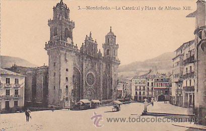 Cartes Postales: POSTAL MONDO&Ntilde;EDO LA CATEDRAL Y PLAZA DE ALFONSO XIII