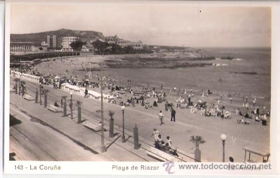 Cartoline: TARJETA POSTAL. CORU&Ntilde;A. PLAYA DE RIAZOR. N&ordm; 143. ED. ARRIBAS.