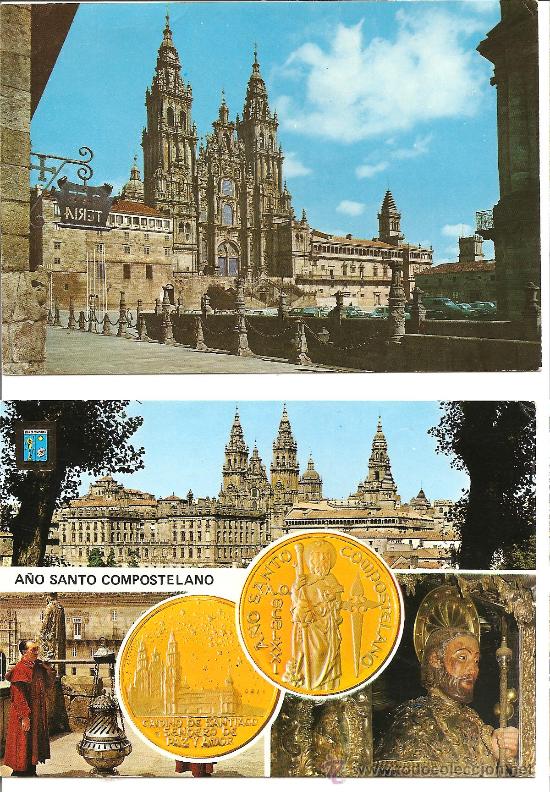 Postales: DOS POSTALES DE SANTIAGO DE COMPOSTELA - Foto 1