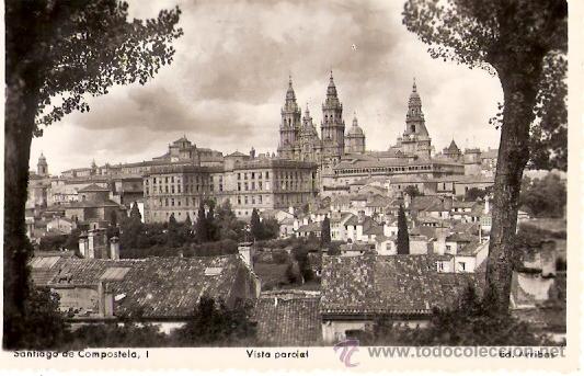Postais: TARJETA POSTAL. CORU&Ntilde;A. SANTIAGO. N&ordm; 1. VISTA PARCIAL. ED. ARRIBAS.