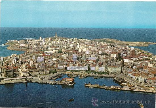 Postales: CORU&Ntilde;A, VISTA AEREA, EDICIONES ALARDE-OVIEDO, N&ordm; 466