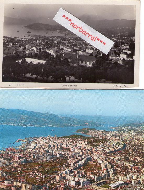 Postales: 3037-VIGO- 2 POSTALES: AYER Y ANTEAYER