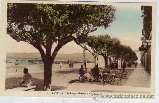Postales: Bayona. Paseo de Elduayen. Ediciones Carrasco. Sin circular. - Foto 1