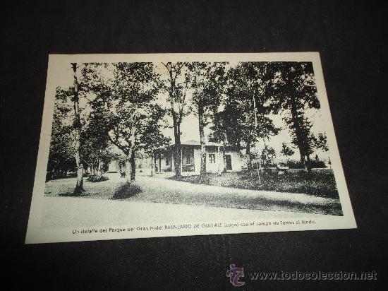 Postales: POSTAL DEL BALNEARIO DE GUITIRIZ, UN DETALLE DEL PARQUE. KALMEYER Y GAUTIER.