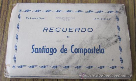 Postkarten: 10 postales .. Sobre acorde&oacute;n .. Recuerdo de Santiago de Compostela .. A&ntilde;os 50 n&ordm; 11