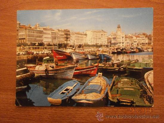 Postales: POSTAL LA CORU&Ntilde;A DARSENA CIRCULADA - Foto 1