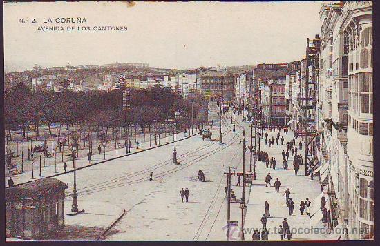 Postales: LA CORU&Ntilde;A AVENIDA DE LOS CANTONES - Foto 1