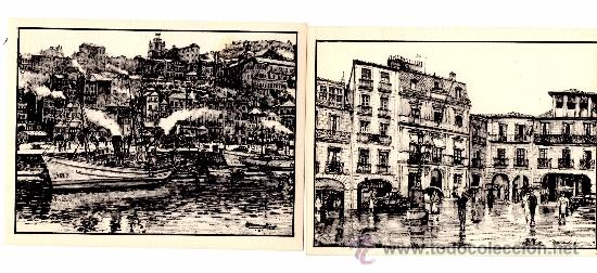 Postales: 2 postales de Vigo en grabado - Foto 1