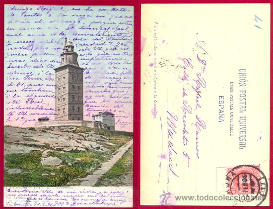Postales: LA CORU&Ntilde;A.- Torre de Hercules - Circulada. - Foto 1