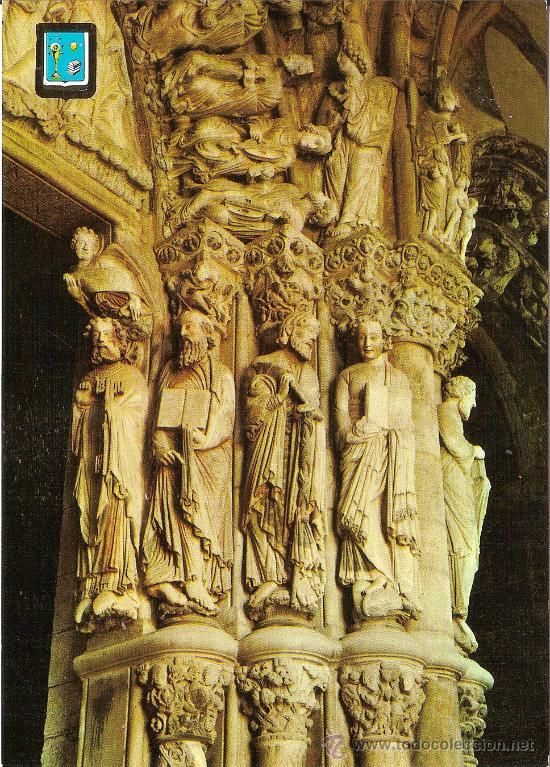 Postales: SANTIAGO DE COMPOSTELA, PORTICO DE LA GLORIA - ESCUDO DE ORO N&ordm;10 - EDITADA 1963 - S/C