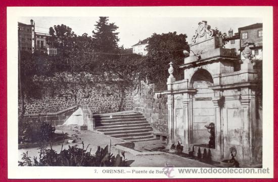 Postales: 7. ORENSE.- Fuente de Burga.