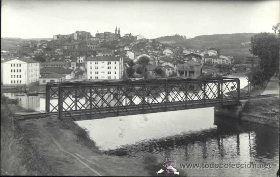 Postais: BETANZOS (LA CORU&Ntilde;A).- PUENTE DEL FERROCARRIL Y VISTA GENERAL