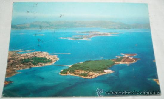 Postales: postal de la Toja circulada a&ntilde;o 1977