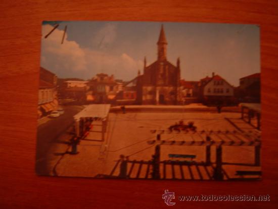 Postcards: POSTAL PUENTEAREAS (PONTEVEDRA) PLAZA BUGALLAL E IGLESIA PARROQUIAL DE SAN MIGUEL A. SIN CIRCULAR
