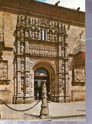 Postcards: TARJETA POSTAL SANTIAGO DE COMOPOSTELA HOSTAL DE LOS REYES CAT&Oacute;LICOS, PUERTA PRINCIPAL