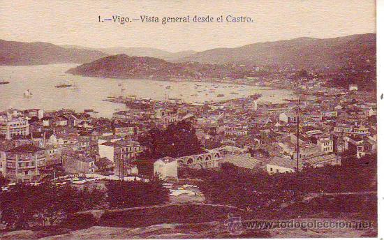 Postales: vigo vista general desde el castro - Foto 1