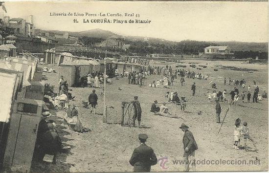 Postales: ANTIGUA POSTAL DE A CORU&Ntilde;A PLAYA DE RIAZOR - Foto 1
