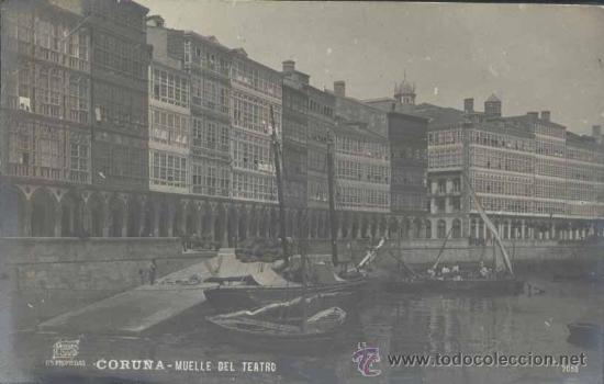 Postales: CORU&Ntilde;A.- MUELLE DEL TEATRO