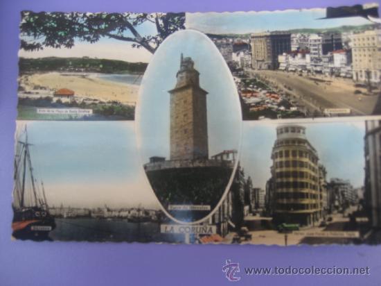 Postales: La Coru&ntilde;a. Multivista. Ed. Arribas. Postal circulada - Foto 1