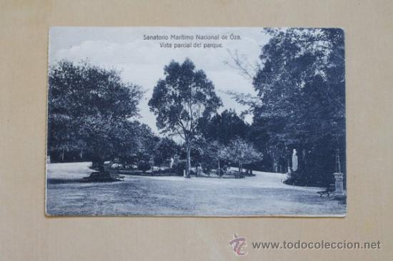 Postais: POSTAL. SANATORIO MAR&Iacute;TIMO NACIONAL DE OZA. Vista parcial del paruqe.