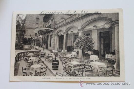Postkarten: Postal. Mondariz. Balneario. Terraza del Gran Hotel. L. Roisin.