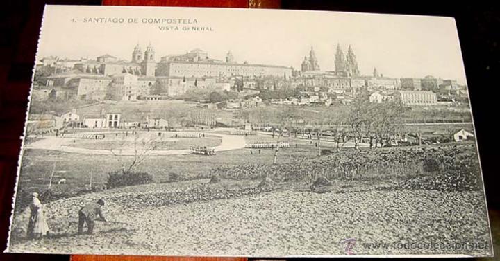 Postales: ANTIGUA POSTAL DE SANTIAGO DE COMPOSTELA- VISTA GENERAL- HAUSER Y MENET- NO CIRCULADA