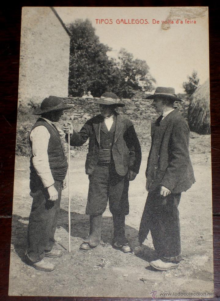Postkarten: ANTIGUA POSTAL DE TIPOS GALLEGOS - ED. THOMAS - NO CIRCULADA.