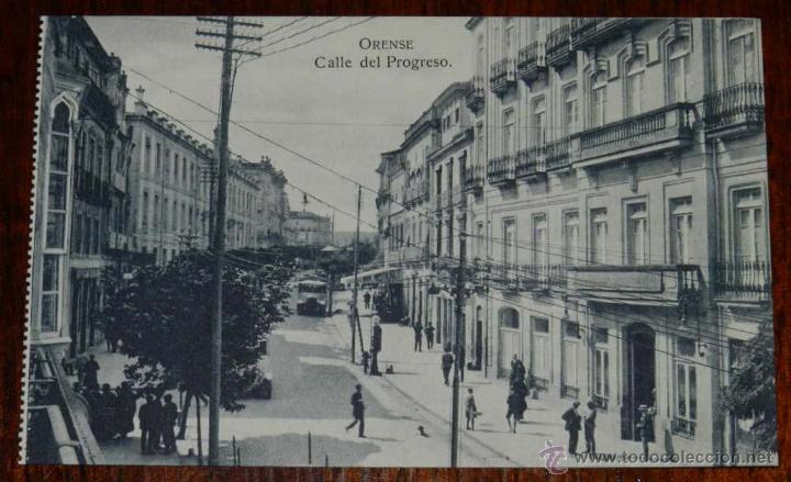 Postales: ANTIGUA POSTAL DE ORENSE, calle del Progreso, HAE, sin circular - Foto 1