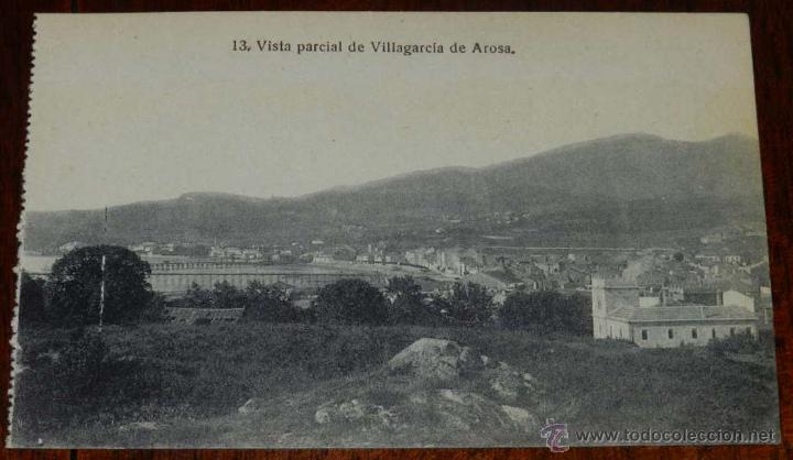 Postkarten: ANTIGUA POSTAL DE VILLAGARCIA DE AROSA (Pontevedra) VISTA PARCIAL - 13 BAZAR EL PRECIO FIJO - SIN CI