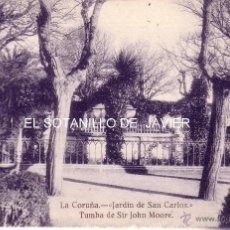 Postales: CORUÑA - JARDIN DE SAN CARLOS - TUMBA DE SIR JOHN MOORE - ED. ZINCKE HERMANOS. AÑOS 20. Lote 41396145