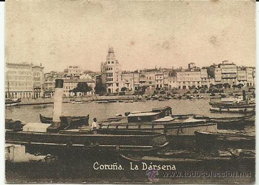 Postcards: POSTAL ORIGINAL DECADA DE LOS 30. CORU&Ntilde;A. N 124. LA DARSENA. VER TAMA&Ntilde;O Y EXPLICACION