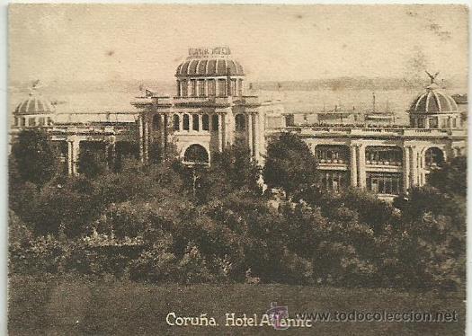 Postcards: POSTAL ORIGINAL DECADA DE LOS 30. CORU&Ntilde;A. N 130. HOTEL ATLANTIC. VER TAMA&Ntilde;O Y EXPLICACION