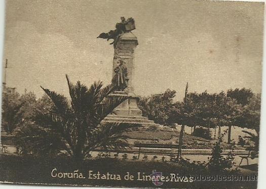 Postkarten: POSTAL ORIGINAL DECADA DE LOS 30. CORU&Ntilde;A. N 133. ESTATUA DE LINARES RIVAS. VER TAMA&Ntilde;O Y EXPLICACION