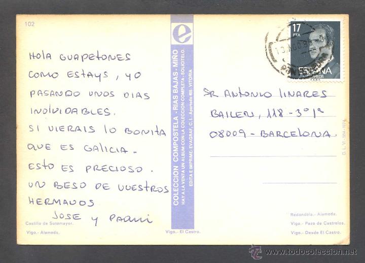 Postales: Vigo. Ed. Evagraf n&ordm; 102. Circulada. - Foto 2