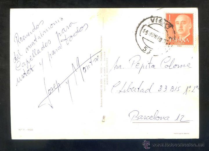 Postales: Vigo. Ed. Alarde n&ordm; 11. Circulada. - Foto 2