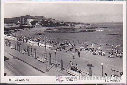Postales: POSTAL LA CORU&Ntilde;A PLAYA DE RIAZOR - Foto 1