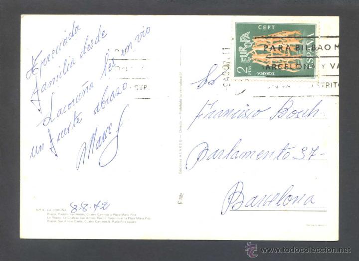 Postales: A Coru&ntilde;a *Riazor...* Ed. Alarde n&ordm; 9. Circulada 1972. - Foto 2