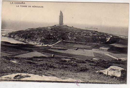 Postales: La coru&ntilde;a. La Torre de Hercules. E. Comas Expendedur&iacute;a de tabacos. Sin circular. - Foto 1