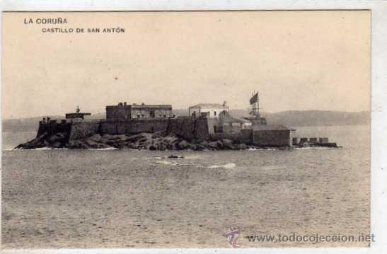 Postales: La Coru&ntilde;a Castillo de San Ant&oacute;n. E. Comas Expendedur&iacute;a de tabacos. Sin circular. - Foto 1