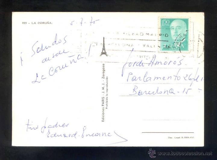 Postales: A Coru&ntilde;a. Ed. Paris n&ordm; 899. Circulada. - Foto 2