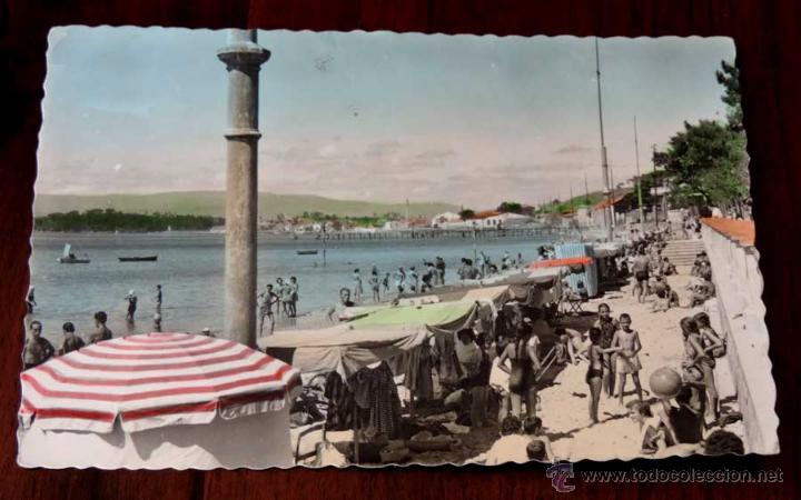 Cartes Postales: FOTO POSTAL DE VILLAGARCIA DE AROSA (PONTEVEDRA) PLAYA DE COMPOSTELA, ED. ARRIBAS N&ordm; 24, CIRCULADA