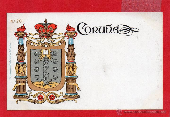 Postales: la coru&ntilde;a. escudo. ilustrada - Foto 1